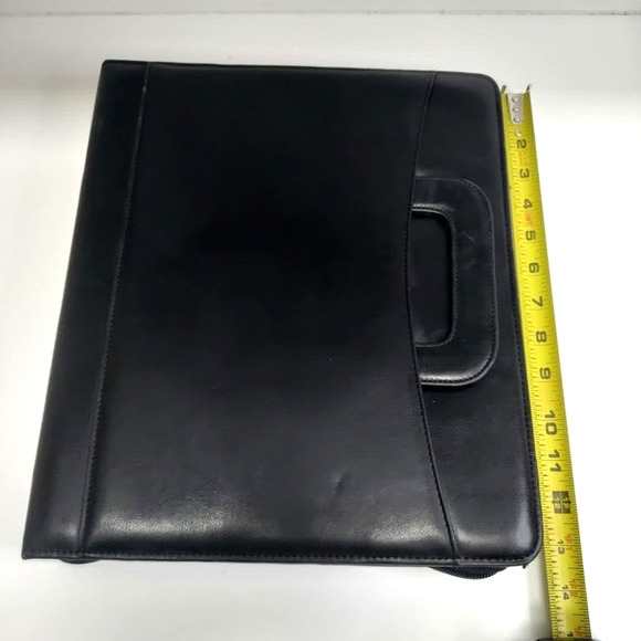 Franklin Planner Leather Nylon Padfolio Organizer w/Handles Black 7 Ring 13 x 11 - Picture 5 of 16